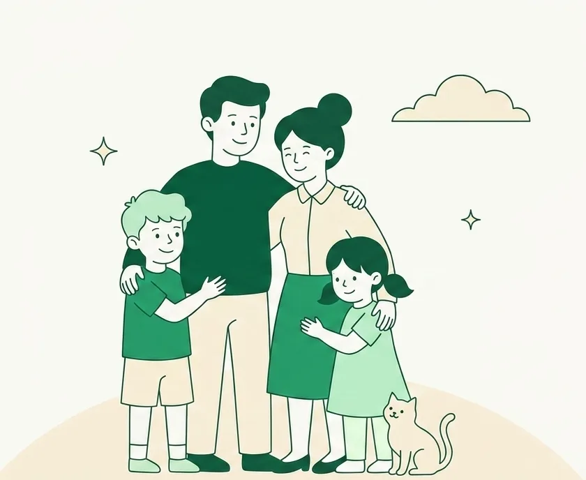 Illustration of a family